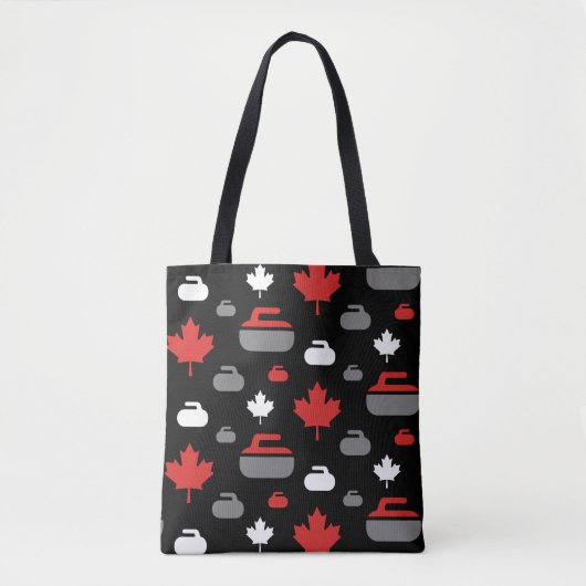 Canada Curling Rocks Canvas tas (Voorkant)
