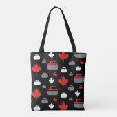 Canada Curling Rocks Canvas tas (Achterkant)