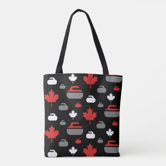 Canada Curling Rocks Canvas tas (Achterkant)