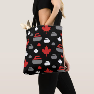 Canada Curling Rocks Canvas tas