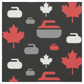 Canada Curling Rocks Fabric Stof (Close Up)