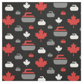 Canada Curling Rocks Fabric Stof