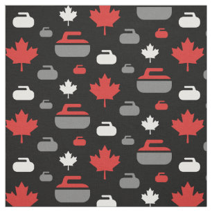 Canada Curling Rocks Fabric Stof