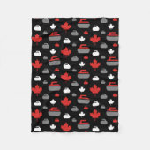 Canada Curling Rocks Fleece Blanket (Voorkant)