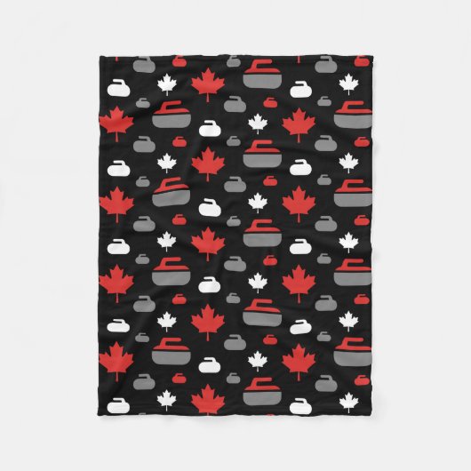 Canada Curling Rocks Fleece Blanket Deken (Voorkant)