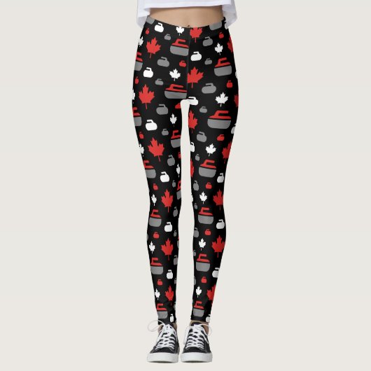 Canada Curling Rocks-Leggings Leggings (Voorkant)
