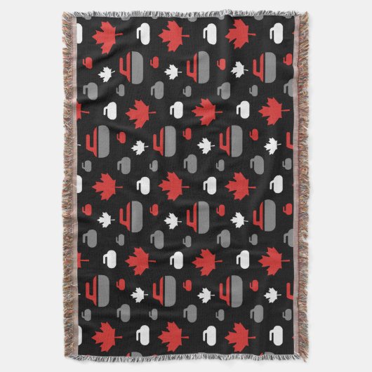 Canada Curling Rocks Throw Blanket Deken (Voorkant Verticaal)