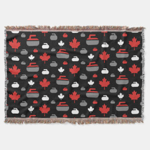 Canada Curling Rocks Throw Blanket Deken