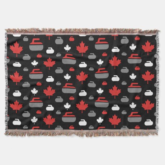 Canada Curling Rocks Throw Blanket Deken (Voorkant)