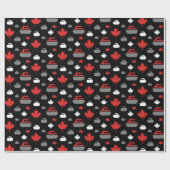 Canada Curling Rocks Wrapping Paper Cadeaupapier (Vlak)