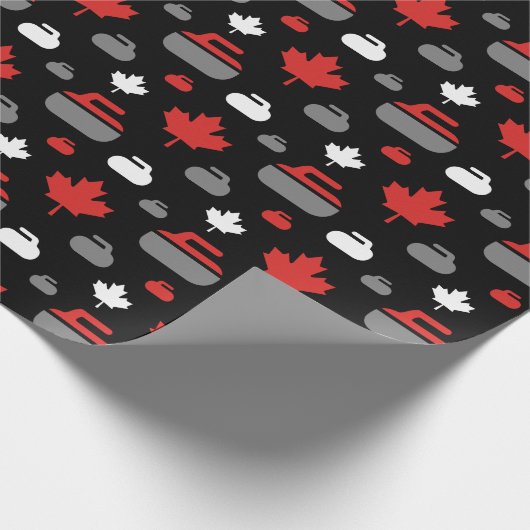 Canada Curling Rocks Wrapping Paper Cadeaupapier (Hoek)