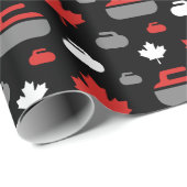 Canada Curling Rocks Wrapping Paper Cadeaupapier (Rol Hoek)