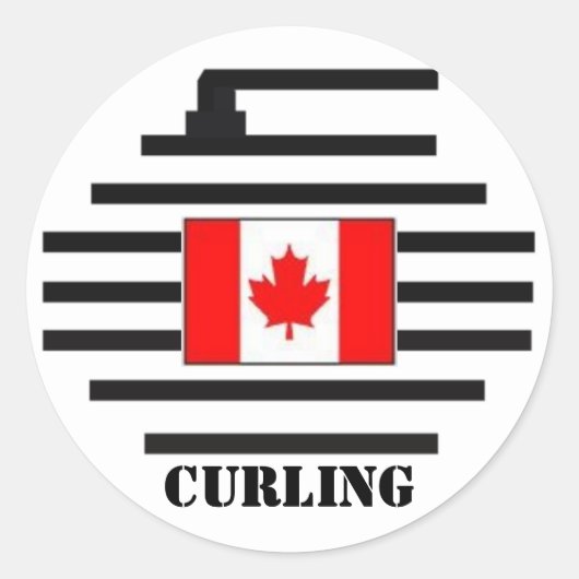 Canada Curling Ronde Sticker (Voorkant)