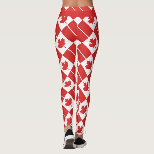 CANADA Custom Text RUN UW EIGEN RACE-vlag Leggings (Achterkant)
