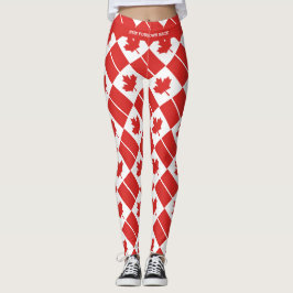 CANADA Custom Text RUN UW EIGEN RACE-vlag Leggings