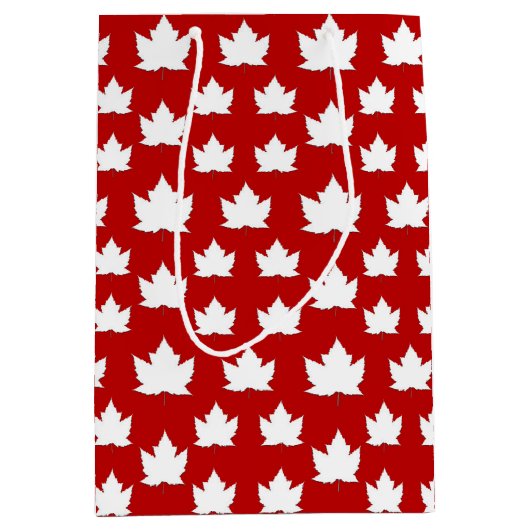 Canada Cute Canada Maple Leaf Gift Bag Medium Cadeauzakje (Voorkant)