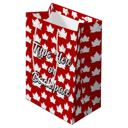 Canada Cute Canada Maple Leaf Gift Bag Medium Cadeauzakje (Voorkant Gekanteld)