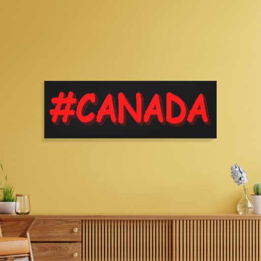 "#CANADA" Cute Expression Design. Bestel nu Canvas Afdruk (Insitu (Woonkamer))