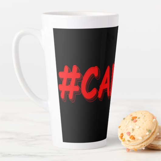 "#CANADA" Cute Expression Design. Bestel nu Latte Mok (In situ)