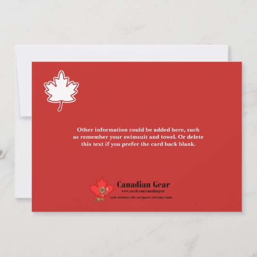Canada Dag 150 BBQ Uitnodiging (Achterkant)