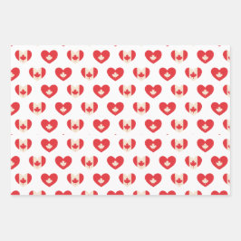 Canada Dag 1 juli Maple Leaf, Harten Inpakpapier Vel