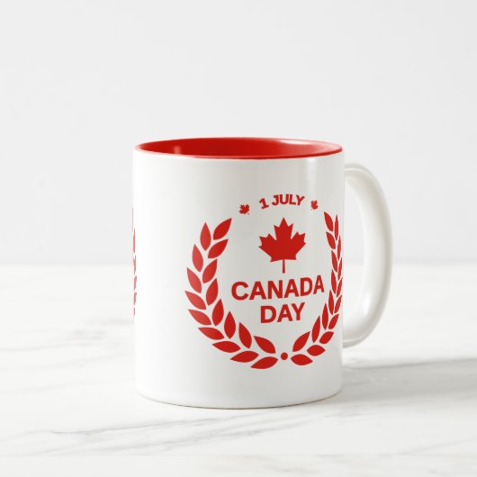 Canada Dag/1 juli Tweekleurige Koffiemok (Voorkant rechts)