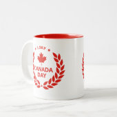 Canada Dag/1 juli Tweekleurige Koffiemok (Voorkant links)