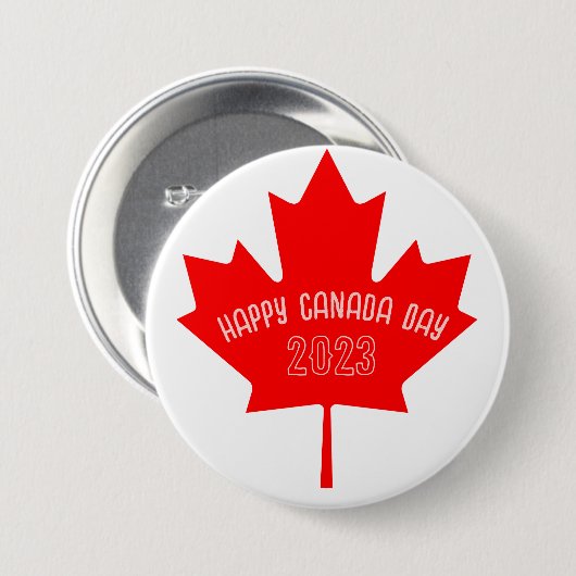 Canada Dag 2023 Tshirt Ronde Button 7,6 Cm (Voorkant /achterkant)