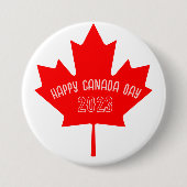 Canada Dag 2023 Tshirt Ronde Button 7,6 Cm (Voorkant)