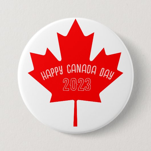 Canada Dag 2023 Tshirt Ronde Button 7,6 Cm (Voorkant)