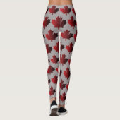 Canada Dag Canadese Esblad Leggings Rood Grijs (Achterkant)