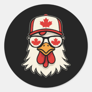 Canada Dag Canadese Vlag Esdoornblad Kip Sungle Ronde Sticker