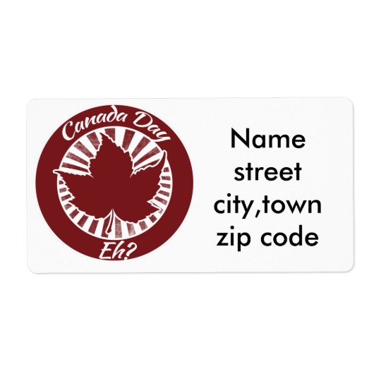 Canada-dag eh etiket (Voorkant)