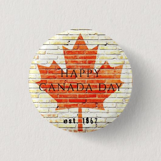 CANADA DAG EST. 1867 RONDE BUTTON 3,2 CM (Voorkant)
