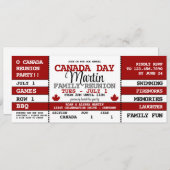 Canada Dag Familie Reünie Viering Ticket Kaart (Voorkant / Achterkant)