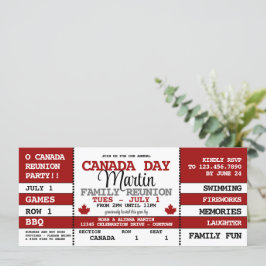 Canada Dag Familie Reünie Viering Ticket Kaart