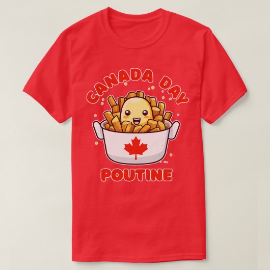 Canada Dag Grappig Kawaii Poutine T-shirt (Design voorkant)