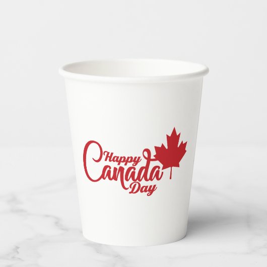Canada Dag met Maple Leaf Papieren Bekers (Achterkant)