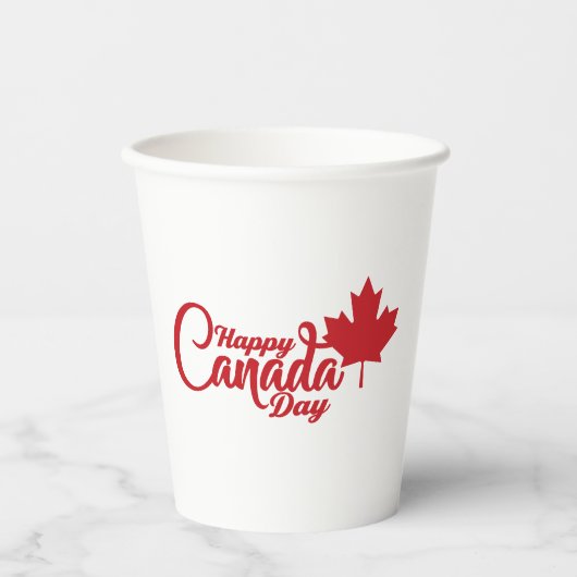 Canada Dag met Maple Leaf Papieren Bekers (Voorkant)