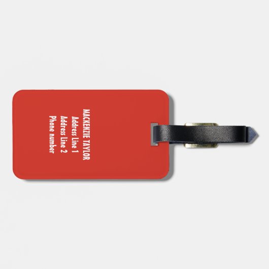 Canada Dag Rood Wit Canadese Vlag Esdoornblad Naam Bagagelabel (Achterkant horizontaal)