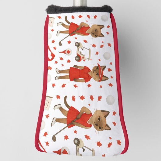 Canada Dag voor Golfer Cat Lovers Golfheadcover (Draai 90)