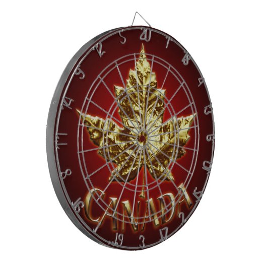 Canada Dartboard Gold Canada Souvenir Dartboards Dartbord (Voorkant Links)