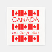 Canada Day 1 juli 1867 Maple Leaf Canadese vlag Servet (Voorkant)