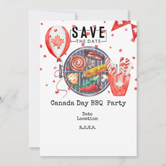 Canada Day Barbecue Uitnodiging Save the Date (Voorkant)