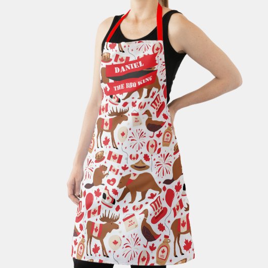 Canada Day BBQ Canadees Schort (Insitu)