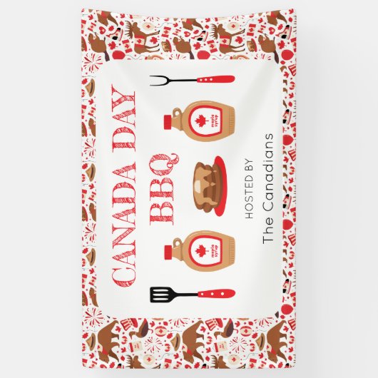 Canada Day BBQ Canadees Spandoek (Verticaal)
