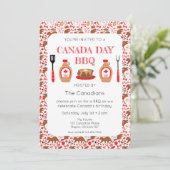 Canada Day BBQ Canadese Uitnodiging (Staand voorkant)