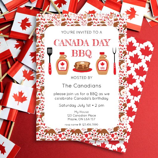 Canada Day BBQ Canadese Uitnodiging