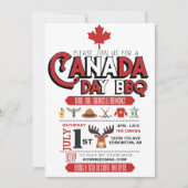 Canada Day BBQ-feestuitnodiging Kaart (Voorkant)