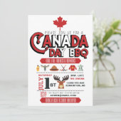 Canada Day BBQ-feestuitnodiging Kaart (Staand voorkant)